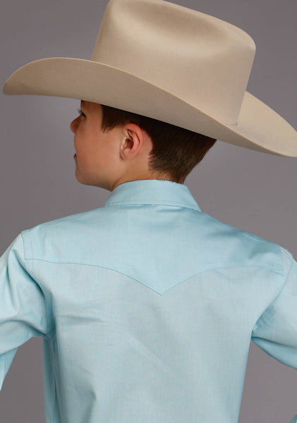Stetson Pinpoint Oxford (White) - Boy's Western Shirt (Closeout) main image 1