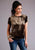 Stetson Womens Chocolate Rayon Bronze Velvet S/S T-Shirt