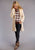 Stetson Womens Brown Rayon/Nylon Harvest Plaid BD L/S Shirt
