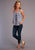 Stetson Womens Navy/White 100% Cotton Gingham S/L Cami Tank Top