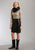 Stetson Womens Black Smooth Lamb Leather Pencil Skirt Back Slit Biker