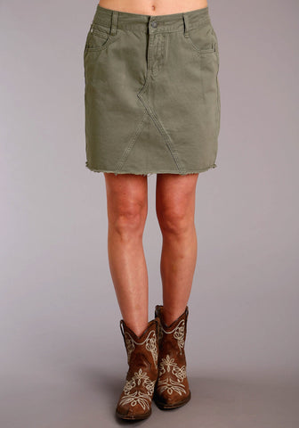 Stetson 5 Pocket Womens Olive 100% Cotton Twill Skirt