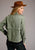 Stetson Womens Olive Green Denim Bomber Style Jacket