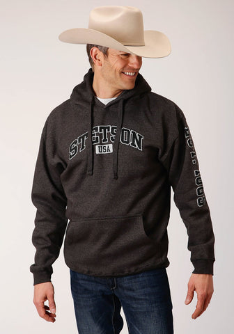 Stetson Mens Grey Cotton Blend USA Athletic Hoodie