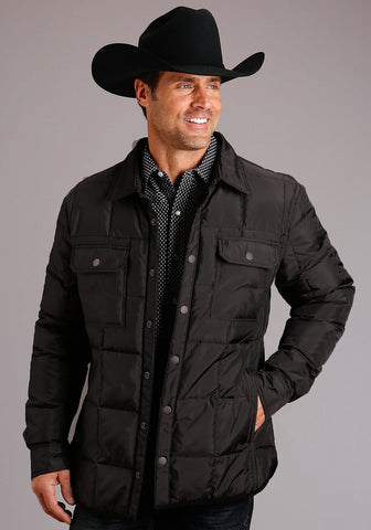 Stetson Mens Black Polyester Quilted Down Jacket