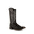 Ferrini Mens Black Leather Ostrich Patchwork S-Toe Pinto Cowboy Boots