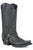 Stetson Mens Black Leather Biker Outlaw Cowboy Boots