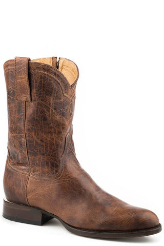 Stetson Mens Cognac Leather Rancher Zip 10In Cowboy Boots