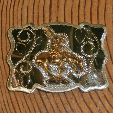 Rockmount Unisex Gold Pewter End of the Trail Western 3x2in Belt Buckle