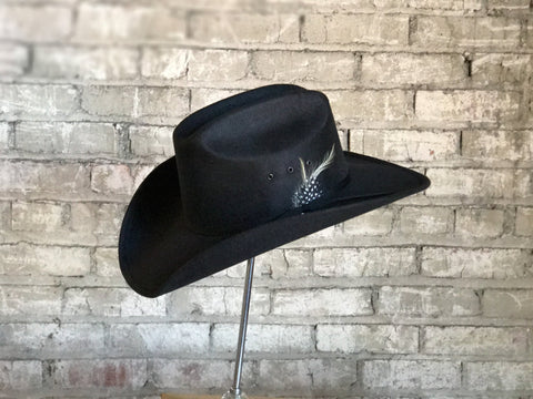 Rockmount Mens Black Felt Cattleman Cowboy Hat
