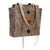 American West Womens Navajo Soul Distressed Charcoal Brown Leather Handbag Bag