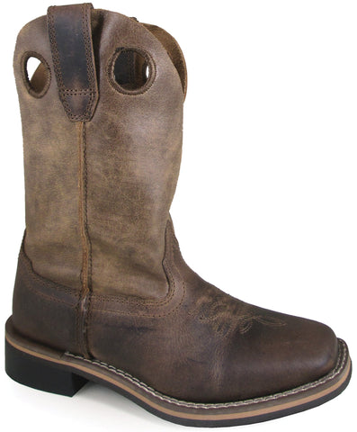 Smoky Mountain Childrens Boys Waylon Oiled Brown Leather Cowboy Boots