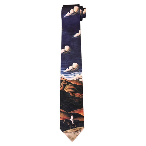 Rockmount Mens Blue/White 100% Silk Desert Overlook Limited Edition Necktie OS