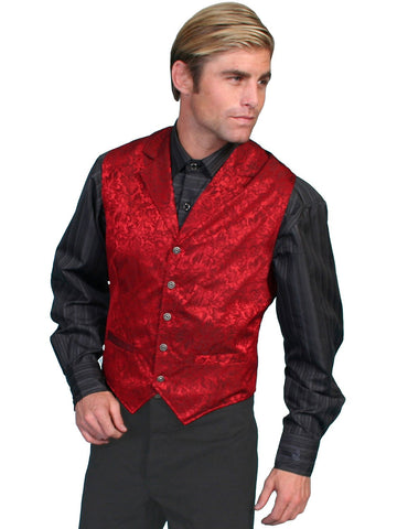 Scully Wahmaker Mens Red 100% Silk Exquisite USA Twin City Vest