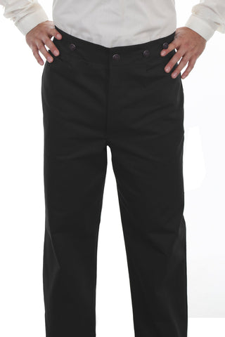 Scully Mens Black 100% Cotton Herringbone Vigilante Pants