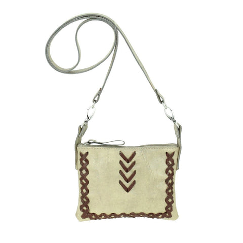 American West Wood River Sand Leather Hip Crossbody Bag