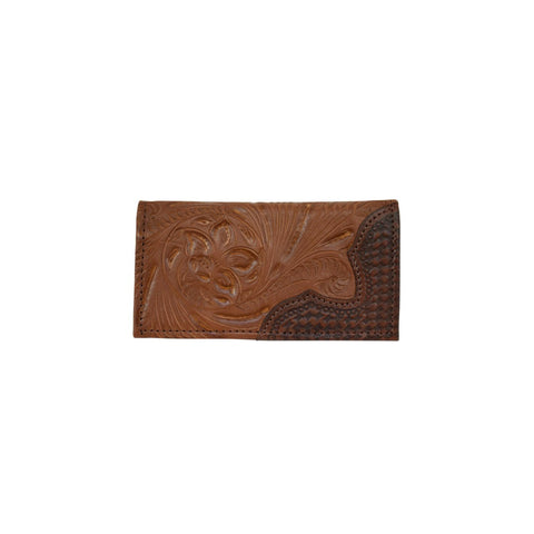 American West Antique Brown Leather 3.5x7 Mens Rodeo Wallet
