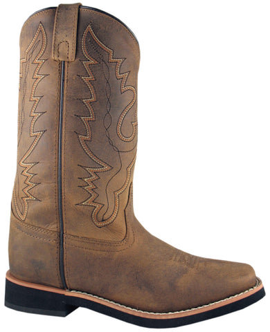 Smoky Mountain Boots Womens Pueblo Dark Crazy Horse Leather Square Toe