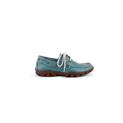 Ferrini Ladies Turquoise Leather Shoes Loafers