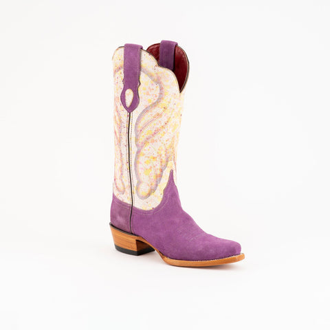 Ferrini Womens Purple Leather Candy V-Toe 13in Cowboy Boots