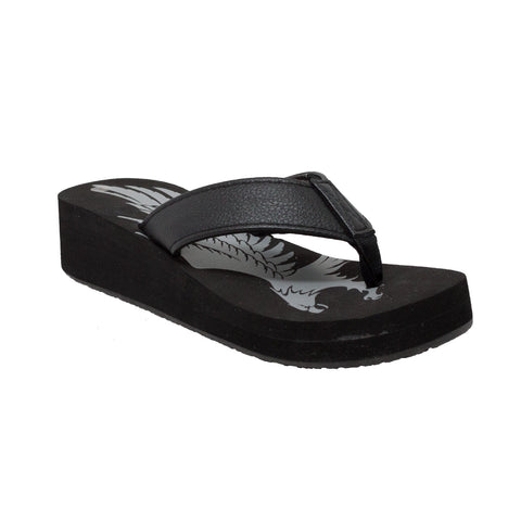 RideTecs Womens Black Eagle Thong Sandal Synthetic
