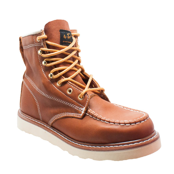 AdTec Mens Brown 6in Moc Toe Work Boots Leather – The Western Company