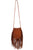 Scully Womens Tan Leather Cinch Tie Tassel Handbag