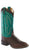 Old West Turquoise Womens Vintage Leather Broad Square Toe Cowboy Boots