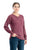 Berne Maroon Cotton Blend Womens Heavyweight Rib Knit Henley L/S