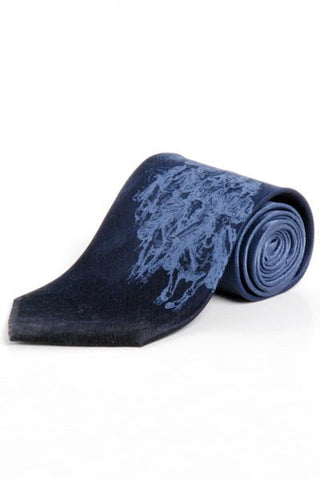Circle S Mens Navy 100% Silk Necktie The Posse