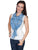 Scully Womens Blue 100% Cotton Lace Tie Vest