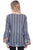 Scully Womens Charcoal 100% Cotton Flowing Stripe L/S Blouse