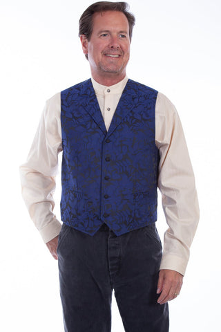 Scully Mens Royal Blue Polyester Vivid Floral Vest
