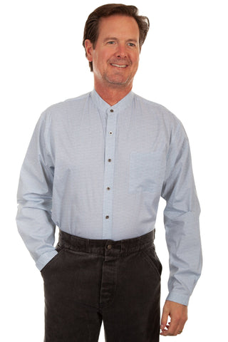 Scully Mens Blue 100% Cotton Rectangle L/S Shirt