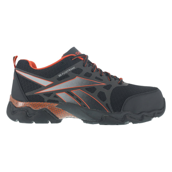 Reebok Mens Black Red Micro Mesh Athletic Oxford Beamer Composite Toe The Western Company