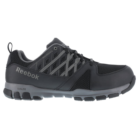 Reebok Womens Black Leather Work Shoes Athletic Oxford ST Sublite