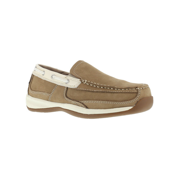 Rockport Womens Tan Leather Casual Boat Shoes Sailing Club Steel Toe The Western Company