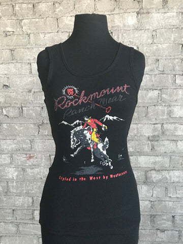 Rockmount Womens Black 100% Cotton Premium Bronc Tank Top