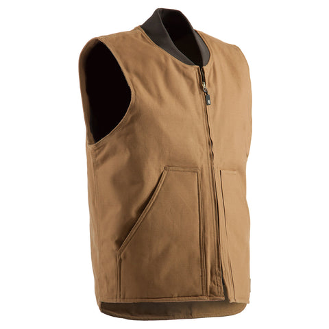 Berne Mens Brown Duck 100% Cotton Duck Workman's Vest Quilt Lined