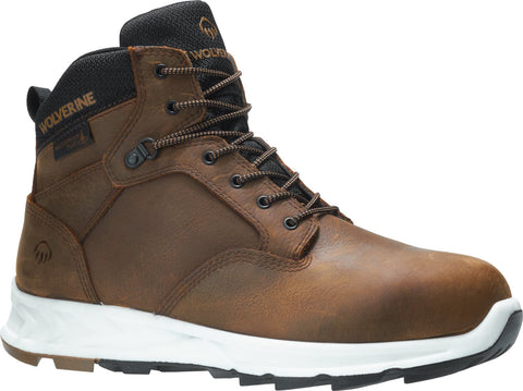 Wolverine Mens Brown Leather Shiftplus Mid LX WP Work Boots