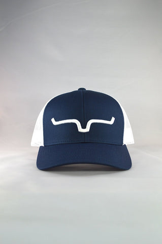 Kimes Ranch Unisex Weekly Trucker Baseball Cap Navy/White Cotton Blend
