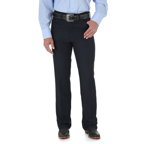 Wrangler Mens Navy Polyester Wrancher Dress Jeans 36x32