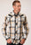 Roper Mens Eagle Plaid Black/Khaki Cotton Blend L/S Shirt