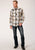 Roper Mens Eagle Plaid Black/Khaki Cotton Blend L/S Shirt