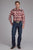 Roper Mens 2408 Plaid Horse Red Cotton Blend L/S Shirt