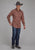 Roper Mens 2110 Plaid Wagon Wheel Wine/Rust Cotton Blend L/S Shirt