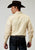 Roper Mens Long Horn Broadcloth Warm Ecru Cotton Blend L/S Shirt