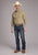 Roper Mens 2445 Solid Broadcloth Tan Cotton Blend L/S Shirt