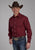 Roper Mens 2124 Broadcloth Wine Cotton Blend L/S Shirt