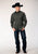 Roper Mens Wagon Wheel Grey Cotton Blend L/S Shirt